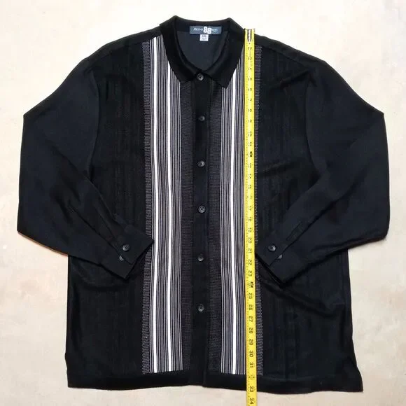 Vintage Michael Irvin 88 Black Gray Striped Knit Long Sleeve Shirt - Size XXL - Picture 7 of 8